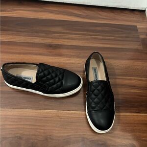 Steve Madden Black Quilted Slip-On Sneakers
